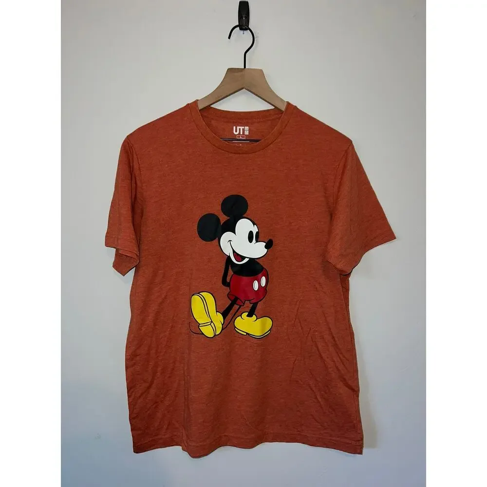 Disney Uniqlo Mickey Mouse Shirt Red Graphic T-Shirt Tee L Large